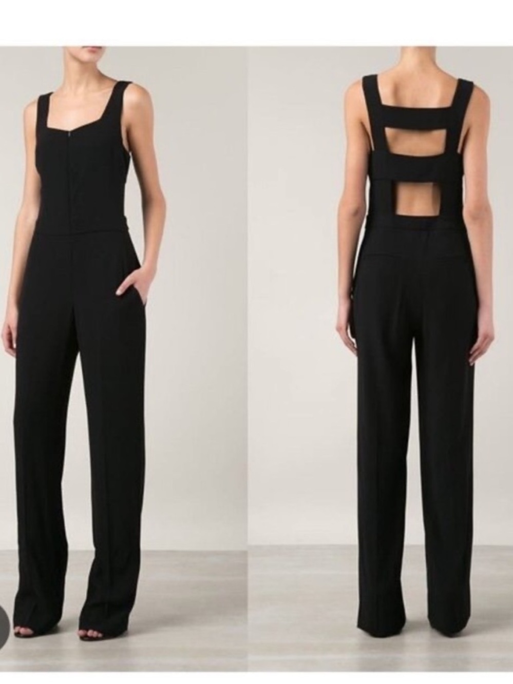 A.L.C. Reed Strappy Back Black Jumpsuit Size 2